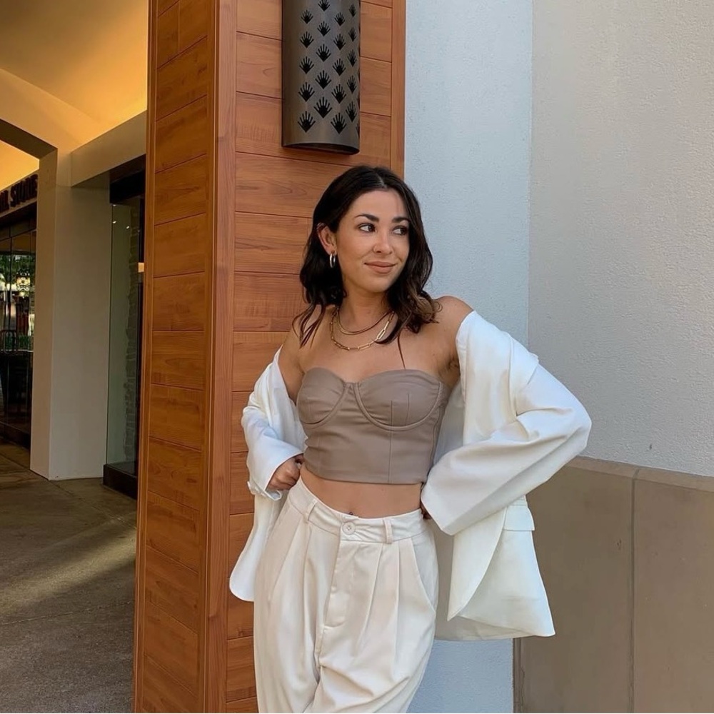 Stylish Tan Bustier Top